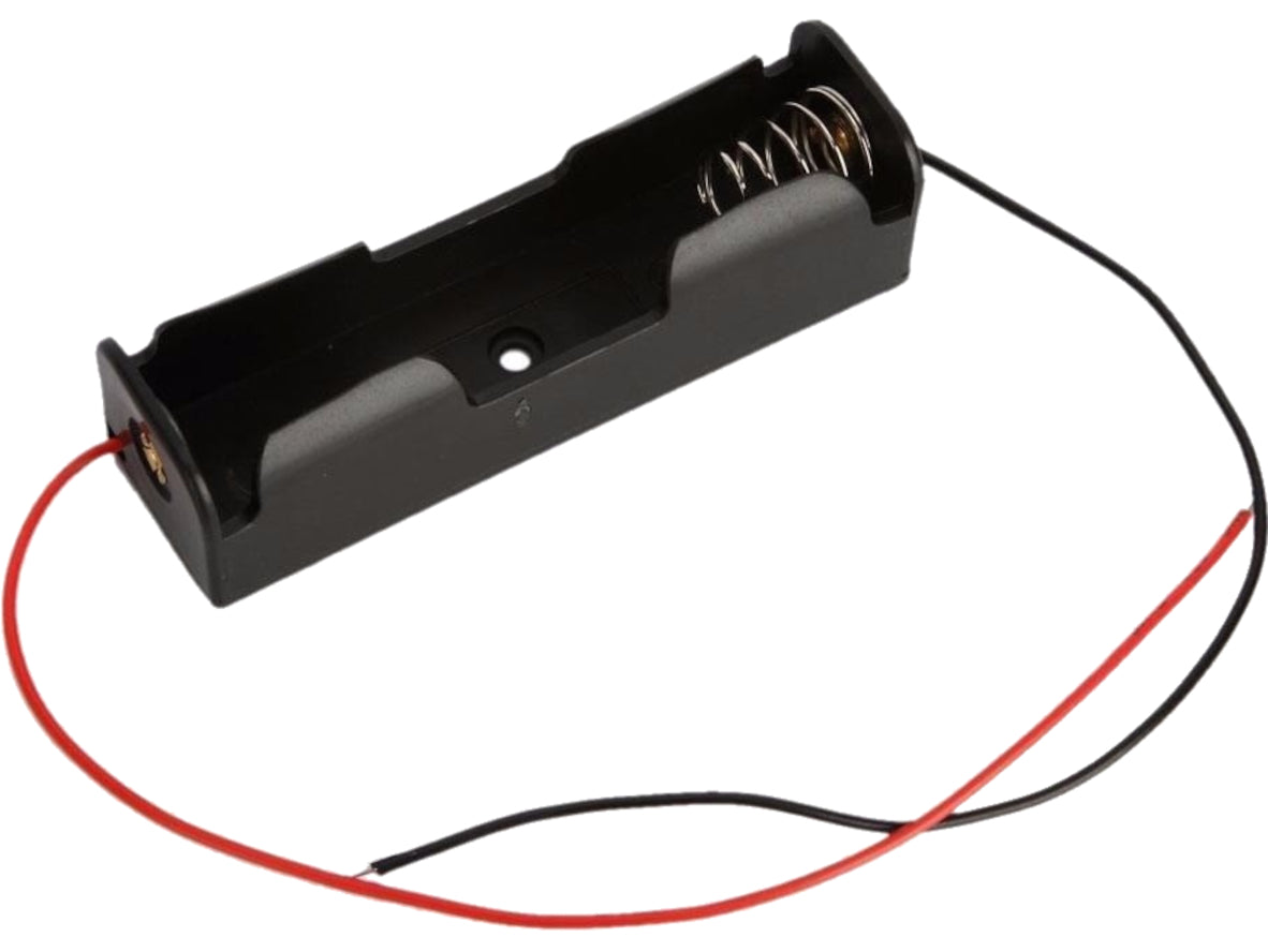 Single 18650 Battery Holder with 150mm Leads