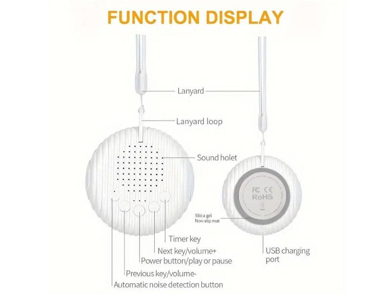 Portable White Noise Sleep Sound Machine – Relaxation & Baby Soother (White, NZ)