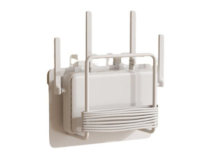 Wall Mounted WiFi Router Storage Rack No-Drill Metal Modem Shelf with Cable Management 2 Pack