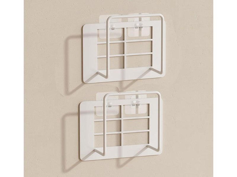 Wall Mounted WiFi Router Storage Rack No-Drill Metal Modem Shelf with Cable Management 2 Pack