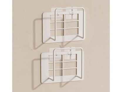 Wall Mounted WiFi Router Storage Rack No-Drill Metal Modem Shelf with Cable Management 2 Pack