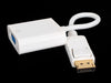 White DisplayPort to VGA adapter