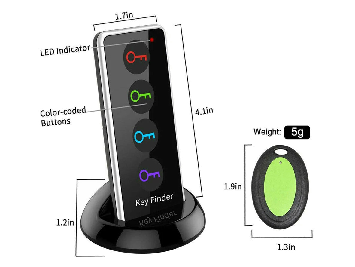 Wireless Key Finder Locator with Remote Control – 4-Item RF Finder (No App) – NZ