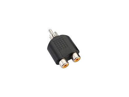 Male RCA plug to 2x Female RCA socket audio video splitter adapter converter