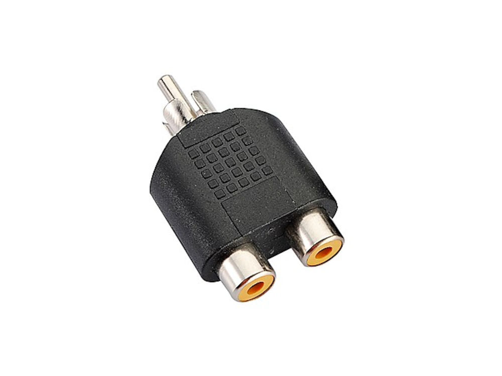 Male RCA plug to 2x Female RCA socket audio video splitter adapter converter