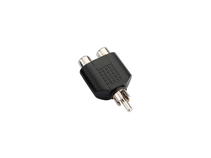 Male RCA plug to 2x Female RCA socket audio video splitter adapter converter