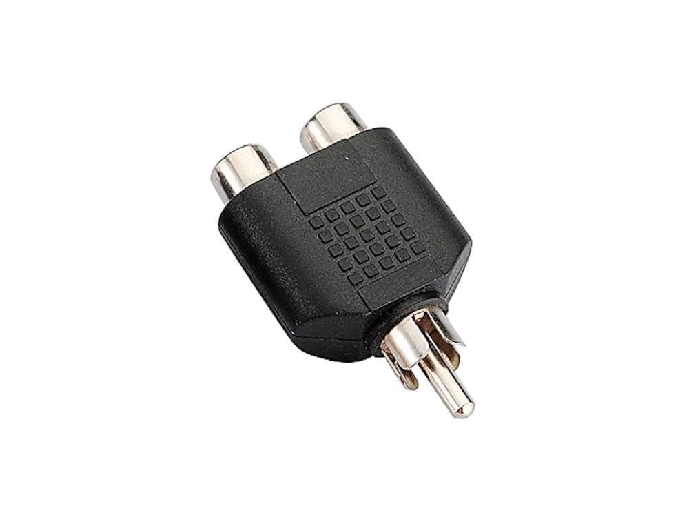 Male RCA plug to 2x Female RCA socket audio video splitter adapter converter