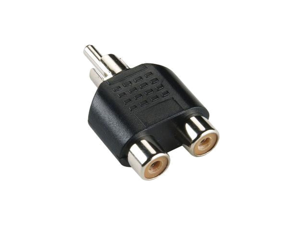 Male RCA plug to 2x Female RCA socket audio video splitter adapter converter