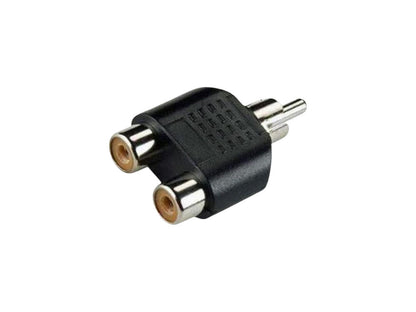Male RCA plug to 2x Female RCA socket audio video splitter adapter converter