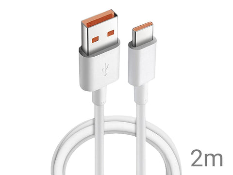 2m White 6A USB C Cable
