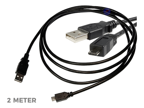 2 Meter USB 2.0 Micro B Male to Standard USB Male Cable Cord 2M Charge Lead - techexpress nz