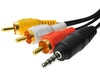 4 Pole 3.5mm Stereo Plug to 3x RCA Plug AV Cable