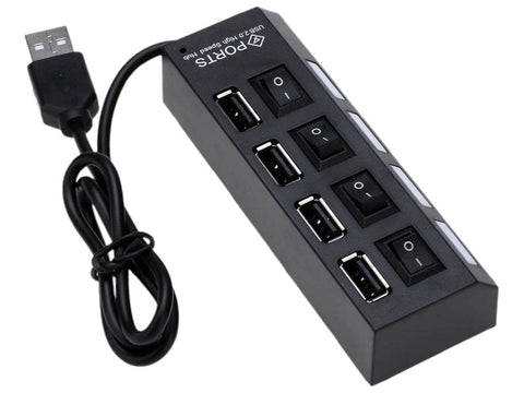 4 Port USB 2.0 Individually Switched USB HUB with Optional Power Port