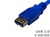 5 Meter Blue USB 3.0 Male to Female Extension Cable - techexpress nz