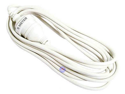 5 Meter White NZ 3 Pin Mains Power Extension Cable Cord 5m Lead - techexpress nz