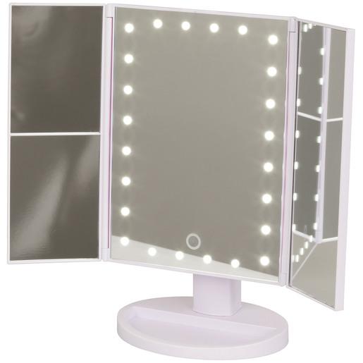 TriFold LED Makeup Mirror with 3 x Magnification techexpress nz