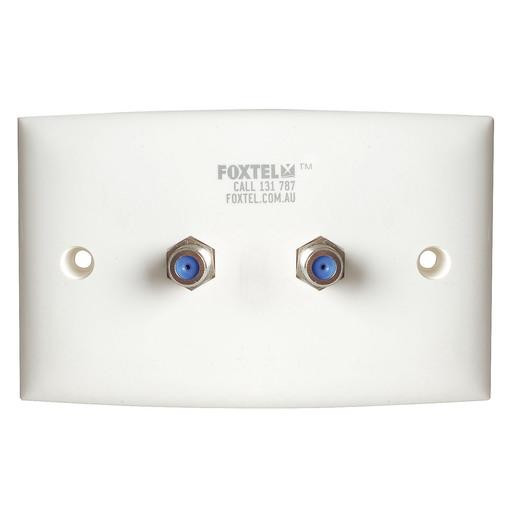 Foxtel Approved Wall Plate with 2 x F61 Sockets - techexpress nz