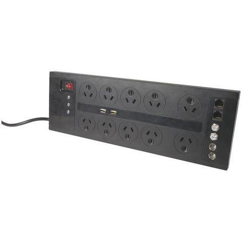 10 Way Home Theatre Surge Protected Powerboard - techexpress nz