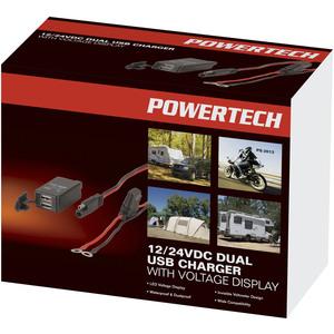 12/24VDC Dual USB Charger with Voltage Display - techexpress nz
