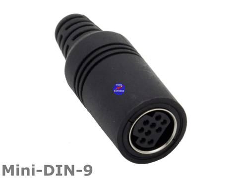 9 Pin DIN Mini-Din Female In-Line Cord Solder Socket Cable Connector - techexpress nz