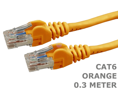 0.3 Meter Orange CAT6 RJ45 Ethernet LAN Network UTP Patch Cable .3m Cord Lead - techexpress nz