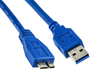 1 Meter Blue USB 3.0 Type-A Male USB to Micro-B SuperSpeed USB Cable 1M Lead - techexpress nz