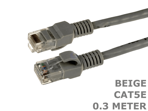 0.3 Meter Cat5e Beige Computer LAN Network Patch Cable Cord .3M Lead - techexpress nz