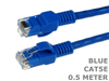 0.5 Meter Cat5e Blue Computer Network LAN Patch Cable Cord .5m Lead - techexpress nz