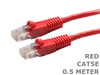 0.5 Meter Cat5e Red Computer Network LAN Patch Cable Cord Cat 5e .5M Lead - techexpress nz