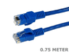 0.75 Meter Cat5e Blue Computer Network LAN Patch Cable Cord .75m Lead - techexpress nz