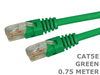 0.75 Meter Cat5e Green Computer Network LAN Patch Cable Cord 0.75M Lead - techexpress nz