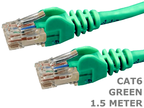 1.5 Meter Green Cat6 Network Patch Cable 1.5M Cat 6 Computer Cord Ethernet Lead - techexpress nz