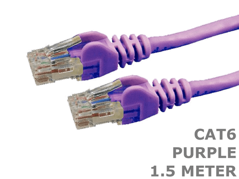 1.5 Meter Purple Cat6 Computer Ethernet LAN Network patch cord lead 1.5M cable - techexpress nz