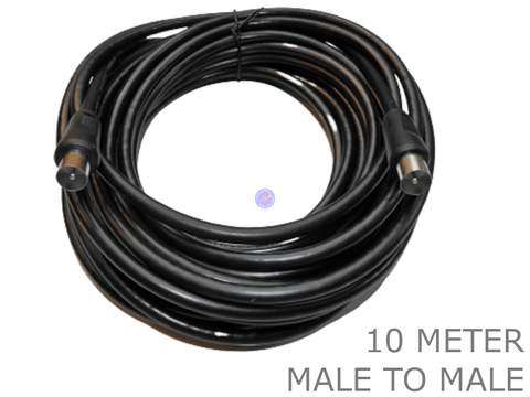 10 Meter Pal RF Male to Male plug TV video coaxial antenna cable cord 10M - techexpress nz