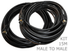 15 Meter Male to Male PAL RF Coaxial Cable Kit - techexpress nz