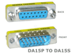 15 Pin DA15S to DA15P Dual-Row DB15 Male to Female Socket Gender Changer Adapter - techexpress nz