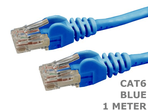 1 Meter Blue Cat6 Computer Ethernet LAN Network patch cord lead 1m cable - techexpress nz