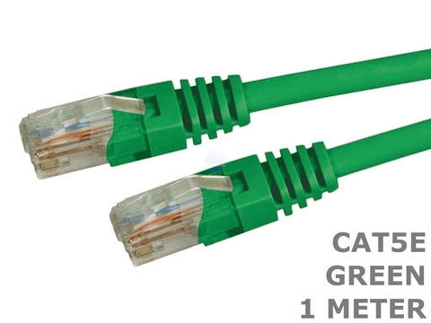 1 Meter Cat5e Green Computer Network LAN Patch Cable Cord Cat 5e 1M Lead - techexpress nz