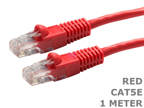 1 Meter Red Cat5e Computer Ethernet LAN Network patch cord lead 1M cable - techexpress nz
