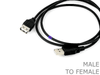 1 Meter USB 2.0 Male to Female extension cable cord 1M Type A lead - techexpress nz