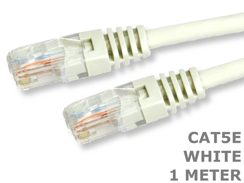 1 Meter White Cat5e Computer Ethernet LAN Network patch cord lead 1M cable - techexpress nz