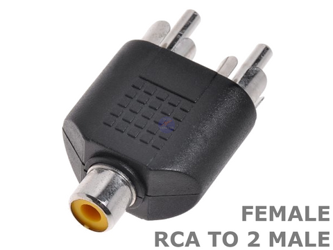 1x Female RCA Socket to 2x Male RCA Plugs Splitter Adapter - techexpress nz