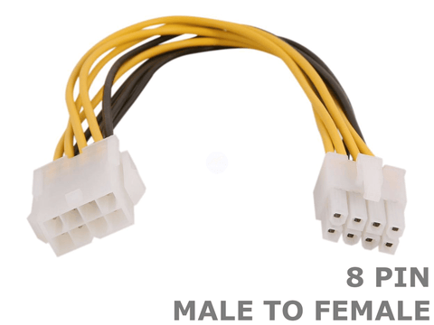 20cm 8 Pin ATX / EPS Male to Female CPU Mainboard extension cable - techexpress nz