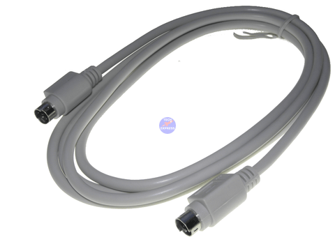 2 Meter PS/2 6 Pin mini-DIN Male to Male cable 2M cord Beige Keyboard Mouse lead - techexpress nz