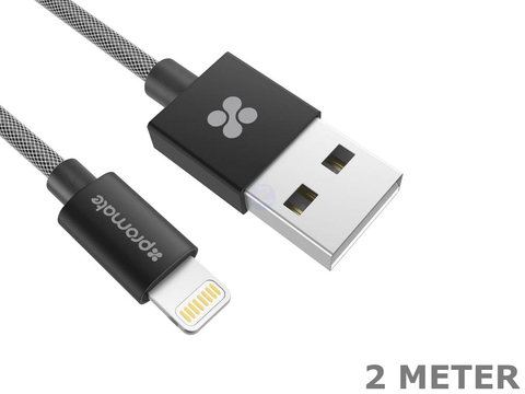 2 Meter USB to Lightning Charge and Sync Apple MFI certified Mesh-armored Cable - techexpress nz