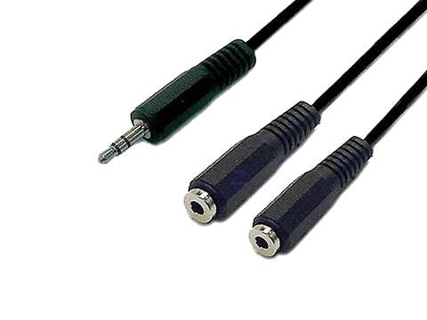 2 Meter 3.5mm Stereo Male Plug to 2x 3.5mm Female Socket Y Splitter Audio Cable - techexpress nz