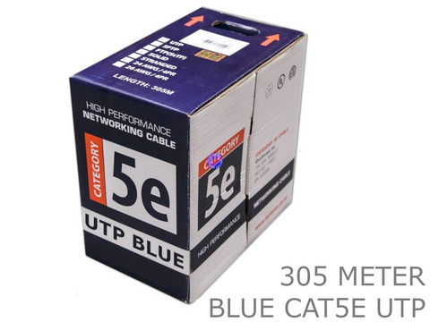 305 Meter Carton of Blue Solid UTP Cat5e Network Cable - techexpress nz