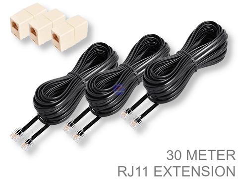 30 Meter 6p6c RJ11 Male to Female Extension Cable Kit 30M 6 Pin - techexpress nz