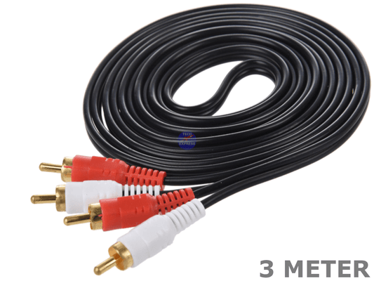 3 Meter 2 RCA to 2 RCA Stereo AV Audio Video Cable Cord 3M Lead - techexpress nz
