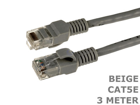 3 Meter Cat5e Beige Computer LAN Network Patch Cable Cord 3M Lead - techexpress nz